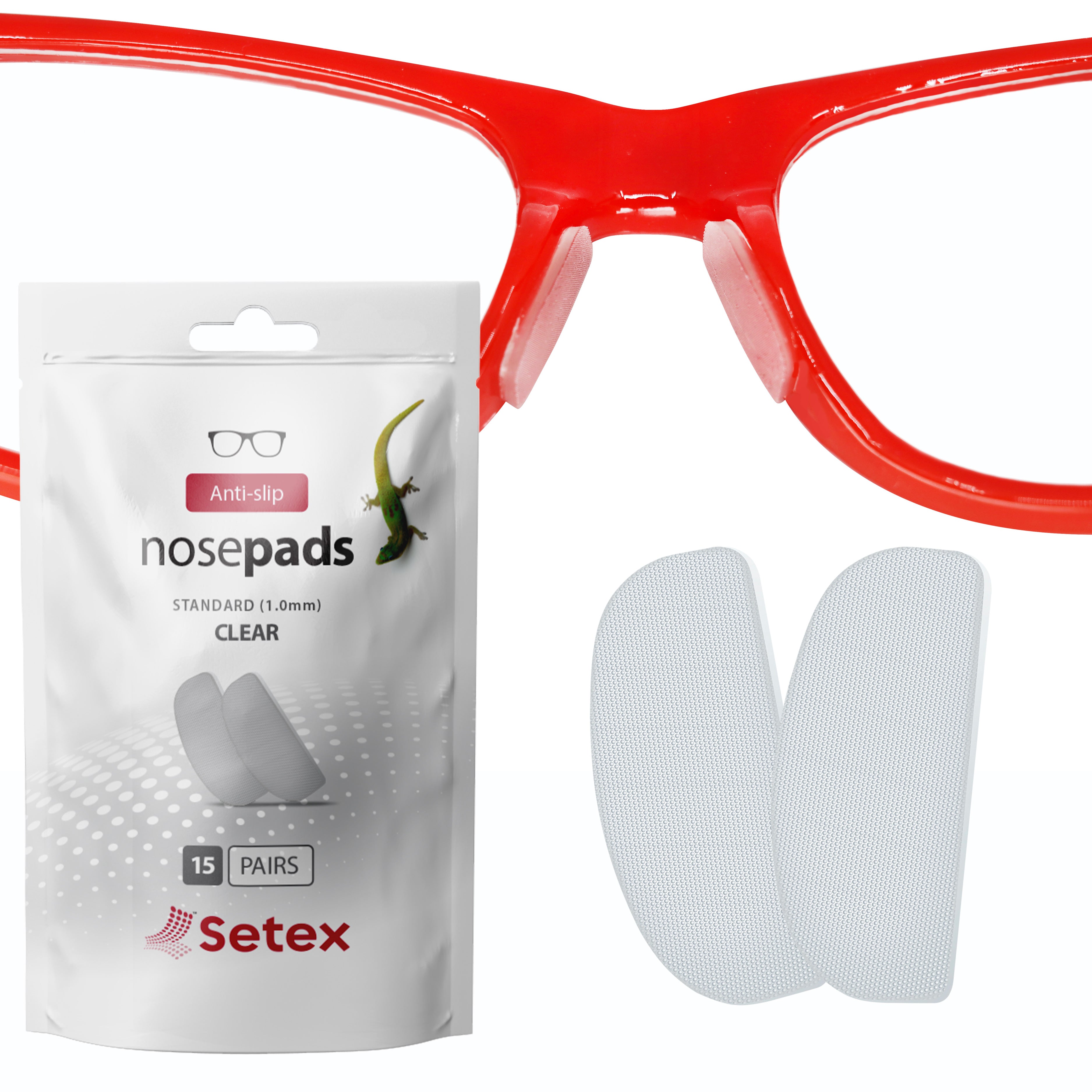 Setex® Eyeglass Nose Pads - Standard (1.0mm) / Clear / 15 Pairs
